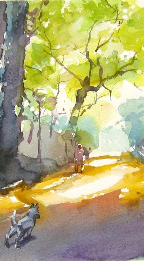 autumn sunny day II by Goran Žigolić Watercolors