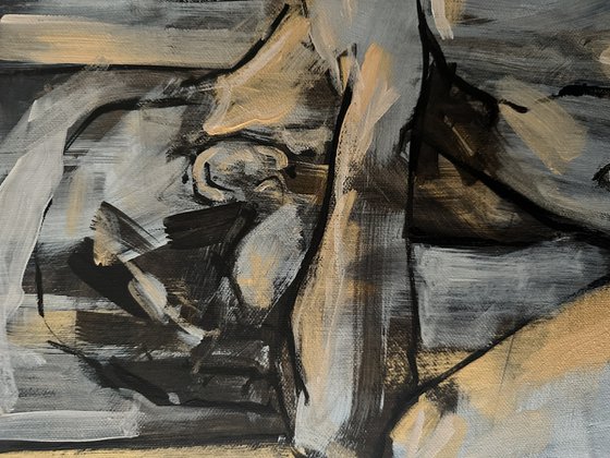 Naked man, nude male painting