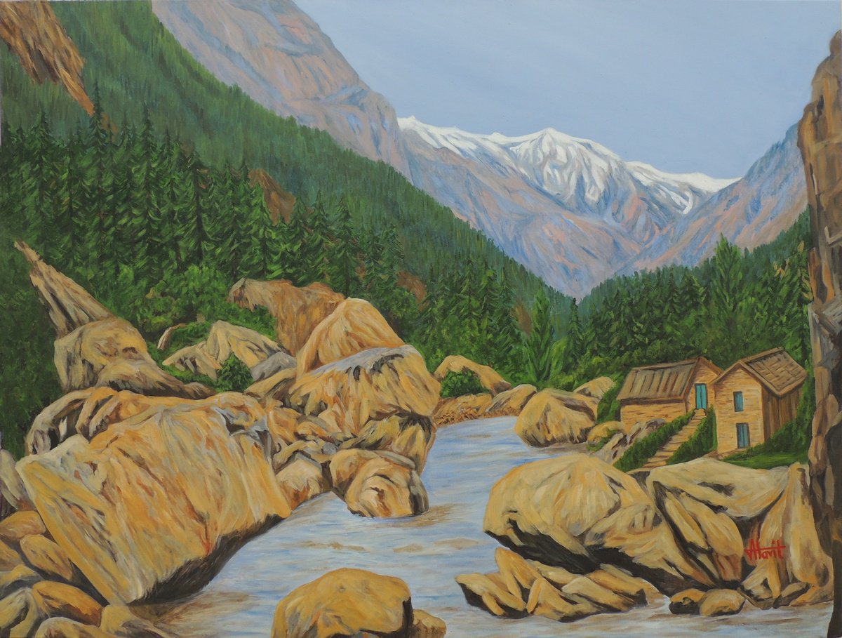 Landscape Gangotri Iii By Ajay Harit, 40 X 30, Artwork For Sale On Artfinder