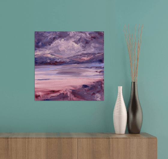 evening atmosphere — contemporary abstract landscape with optimistic and positive energy