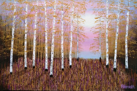Gold and Rose Forest Light