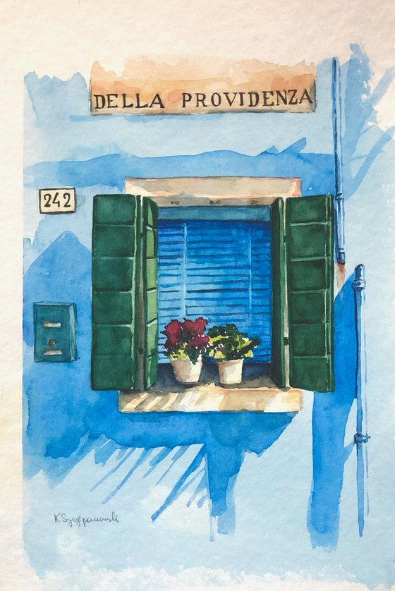 Burano blue window