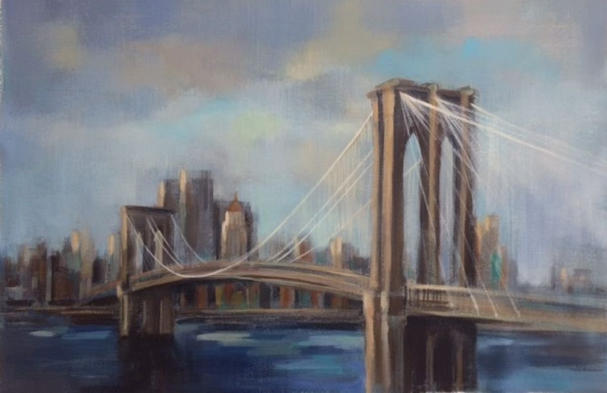  Brooklyn Bridge By Silvia Vassileva, 36 X 24, Artwork For Sale On Artfinder