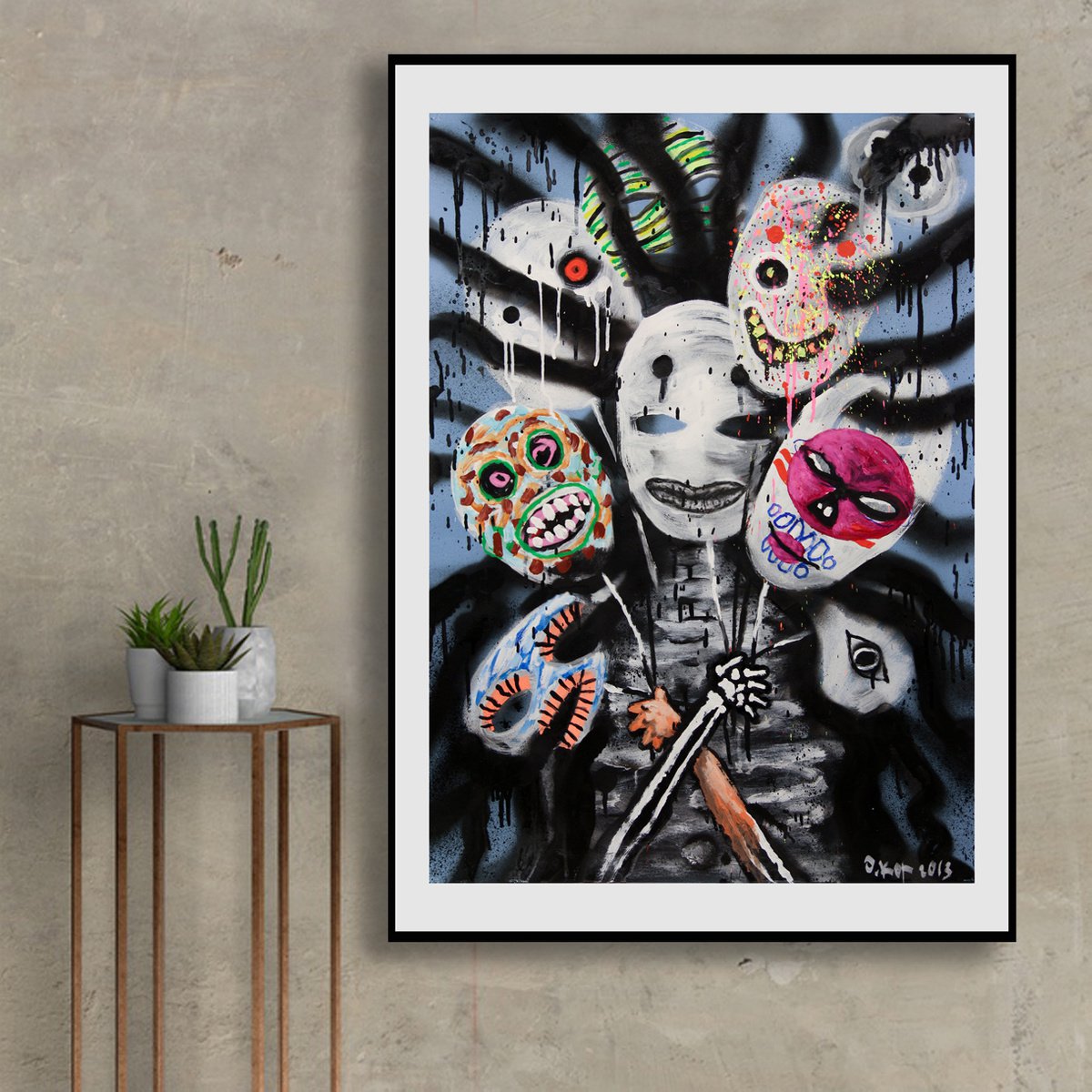 Expressive Portrait Painting By Oleksandr Korol, 24 X 34", Mask Seller, Original Artwork