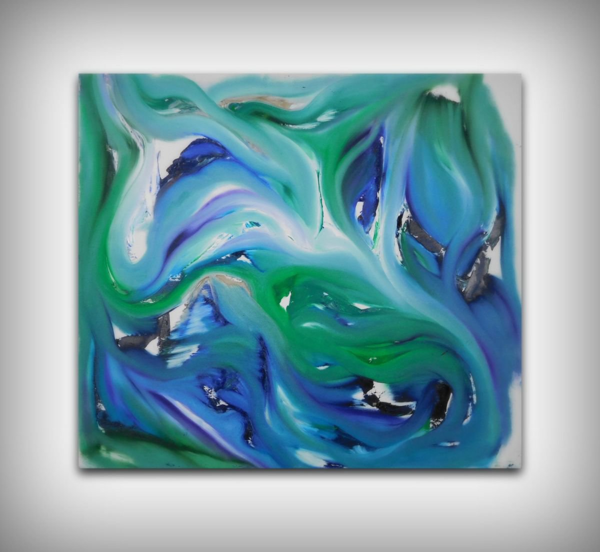 Organic Abstract Oil Painting By Davide De Palma, 26 X 22, The Forest Of The Elves, Original Artwork