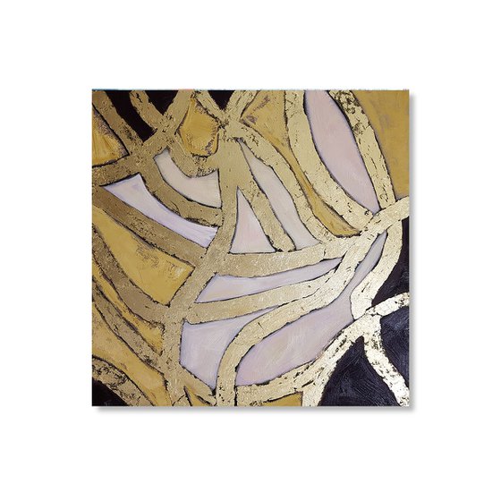 Abstract painting Infinite memories, 70x70 cm, original / modern stripe art / decor / design