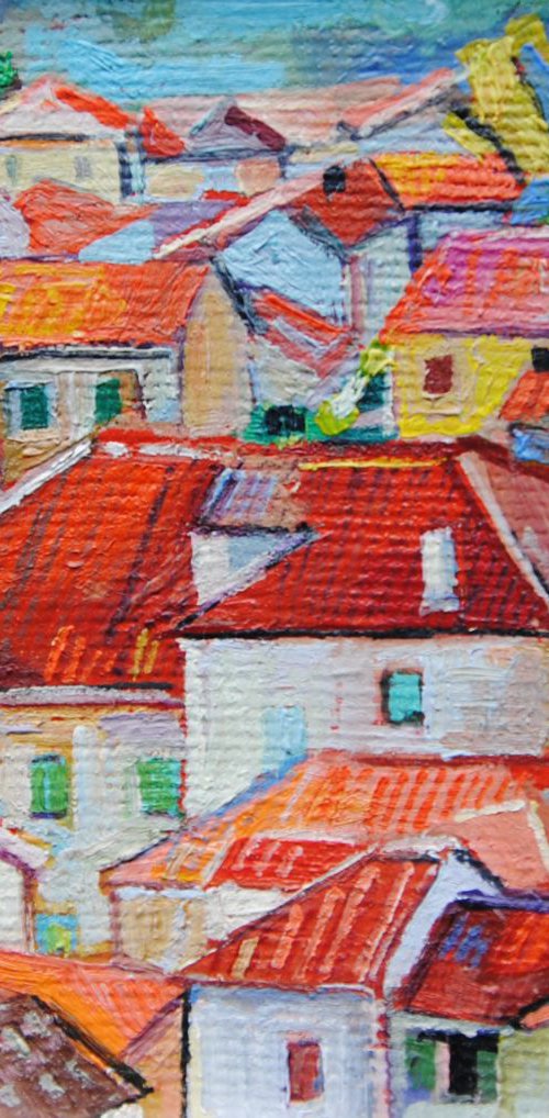 Red roofs III / Miniature by Maja Đokić Mihajlović