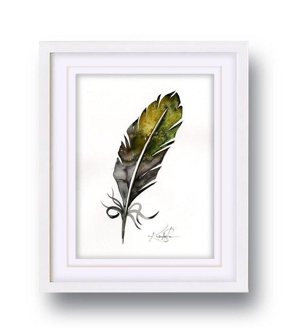 Watercolor Feather 4 - Abstract Feather Watercolor Painting