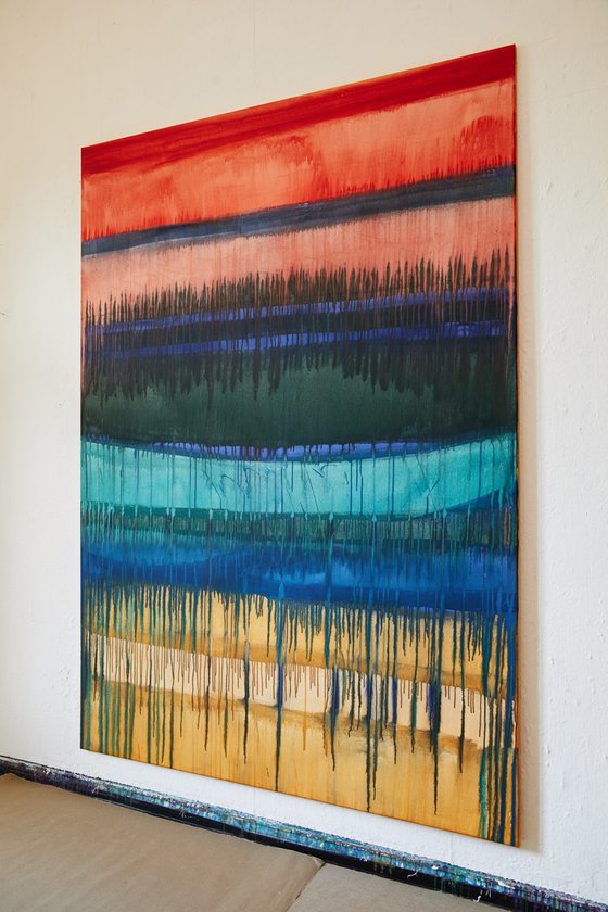 Hold Onto The Feeling / Red Grey Turquoise