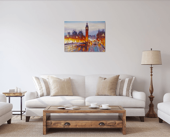 Evening city(London) Oil painting by Andrej Ostapchuk | Artfinder