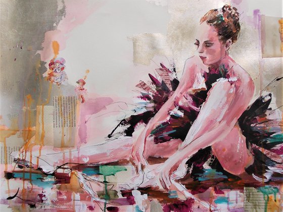 Sweet Surrender-Ballerina Painting on Paper