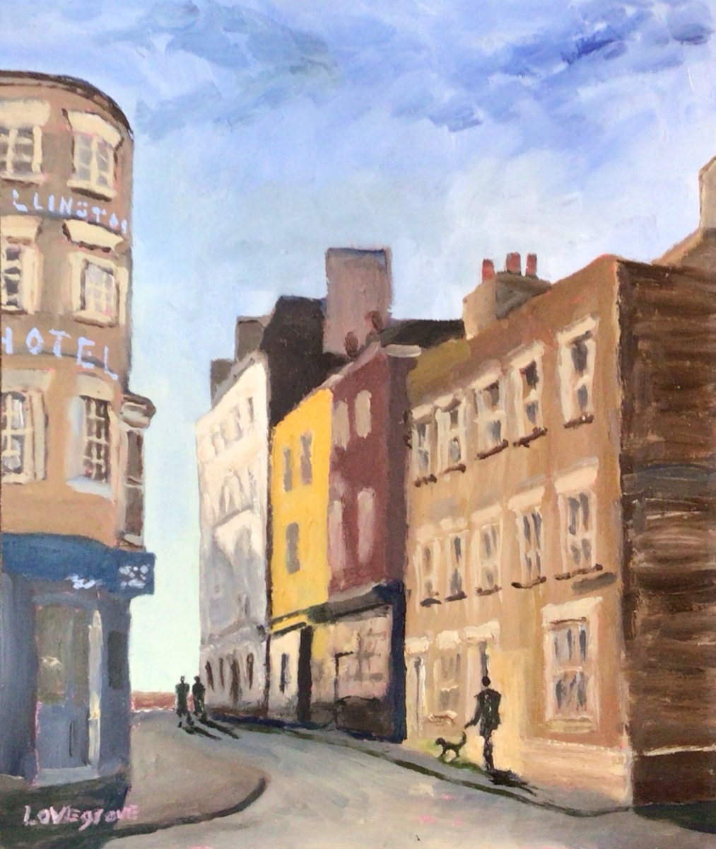 Impressionistic Cityscapes Oil Painting By Julian Lovegrove Art, 10 X 12", The Old Town, Margate, Original Artwork