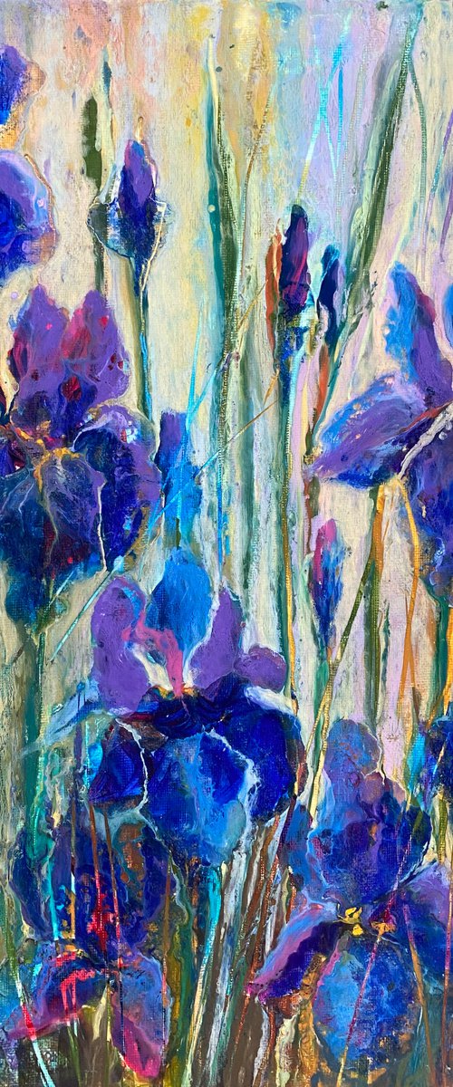 Blue irises by Larisa Batenkova