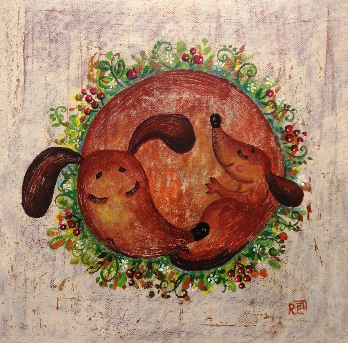 Dachshund happiness by Elena Razina