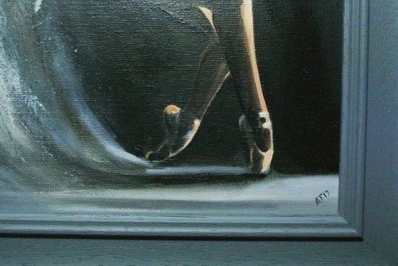 Waves, Ballet Painting, Ballerina Dancer Jessica Lind, Framed Artwork