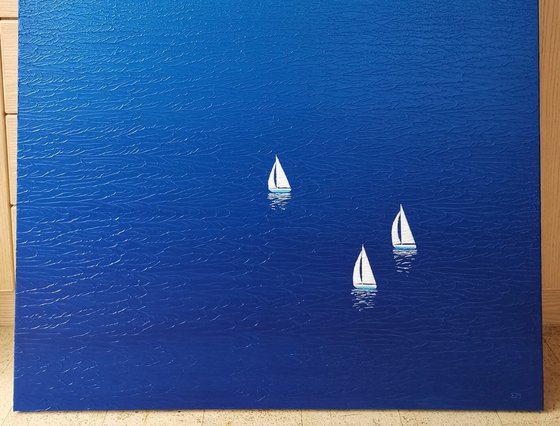 Blue ocean", n.24 - textured painting