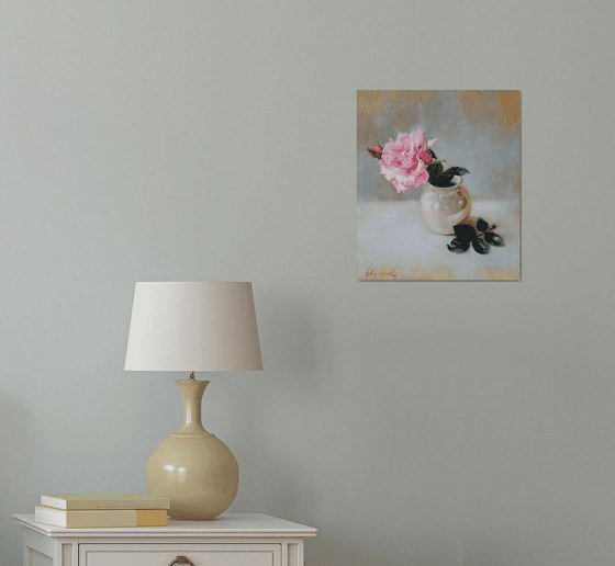 "Just a rose."  rose flower  liGHt original painting  GIFT (2020)