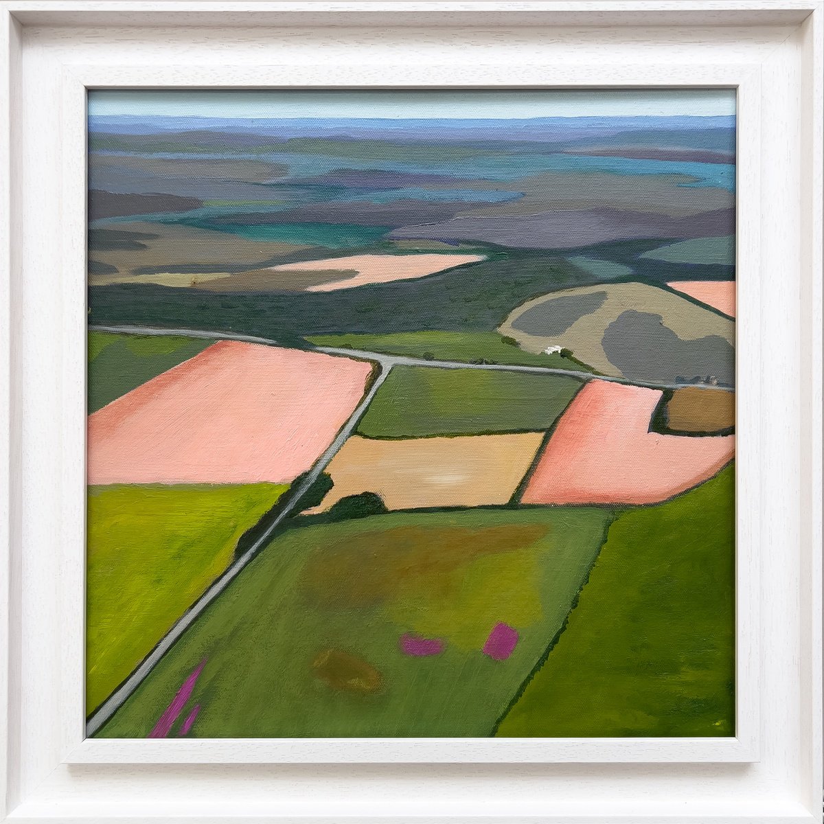 Impressionistic Landscape Acrylic Painting By Km Arts, 19 X 19", Whispers Of Emeralds, Original Artwork