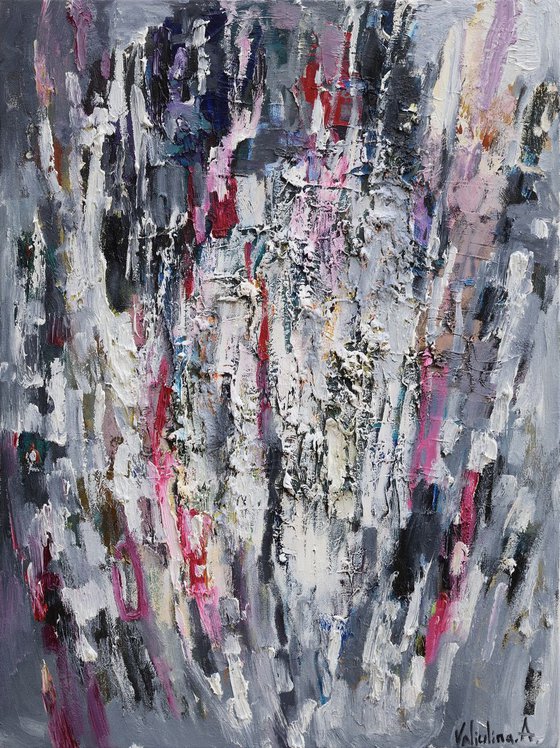 Snowfall - 60 x 80 cm - Original abstract painting