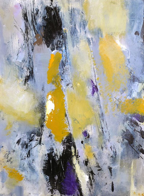 Original Vertical Abstract Artpainting "Motio" 2016 Yuri Polchenko