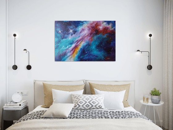 Creation - Finger-painted, Space, Starry Sky, Stars, Nebula