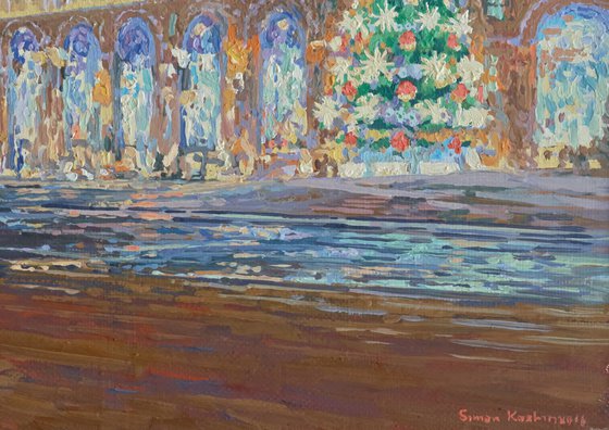 New Year's Eve. View of the Detsky Mir store