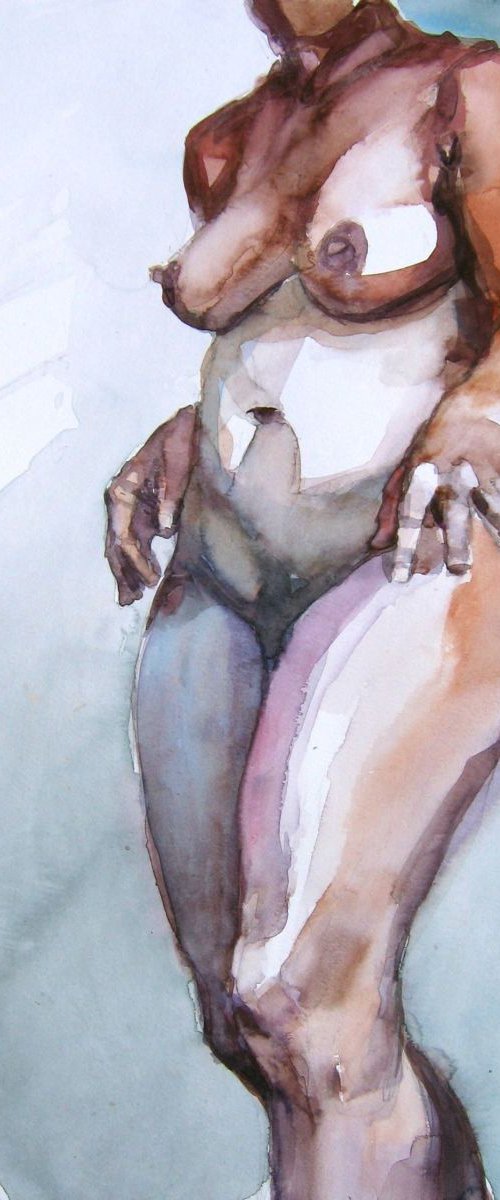 nude after bath .. by Goran Žigolić Watercolors