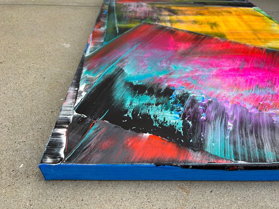 "Smooth Operator" - Original Large PMS Abstract Acrylic Painting On Canvas - 24" x 48"