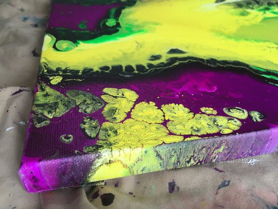 "Purple Pleasure" - FREE USA SHIPPING - Original Abstract PMS Fluid Acrylic Painting, 12 x 12 inches