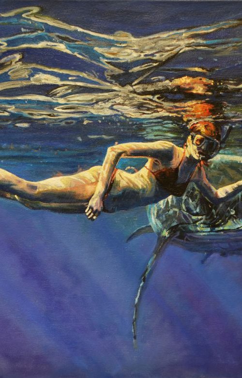The girl and the whale by Marco  Ortolan