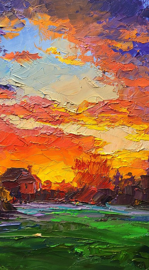 Multicolored clouds at sunset by Boris Serdyuk