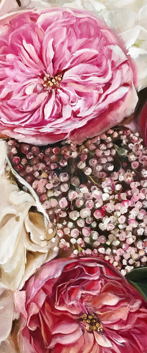 Original oil painting "Bouquet of joy" 50 * 50 cm by Irina Ivlieva
