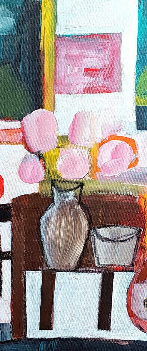 Two Vases of Flowers II by Jan Rippingham