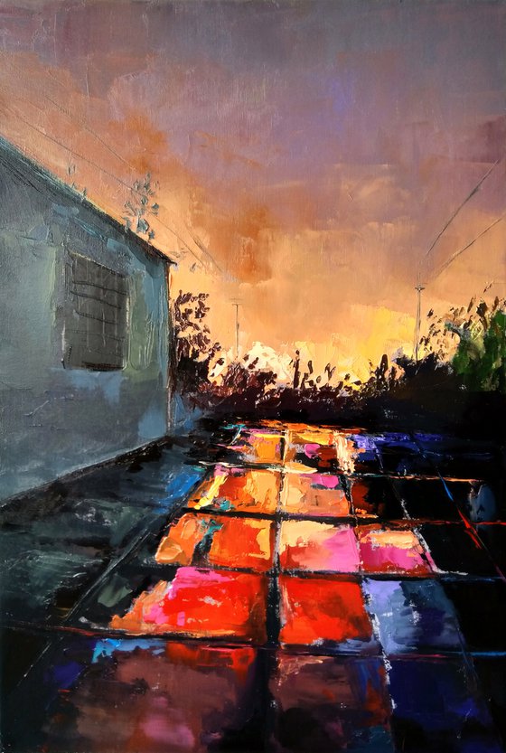 Sunset(40x60cm, oil painting, ready to hang