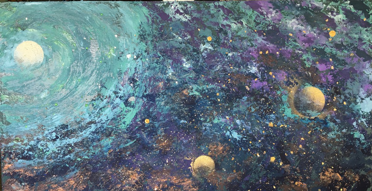 Space Painting with Mica SOLD by Rita Schwab