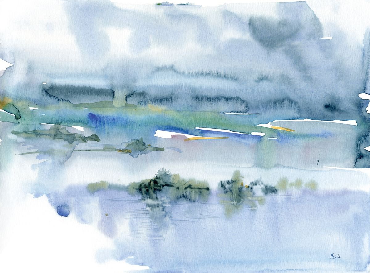 Before a thunderstorm by Merite Watercolour