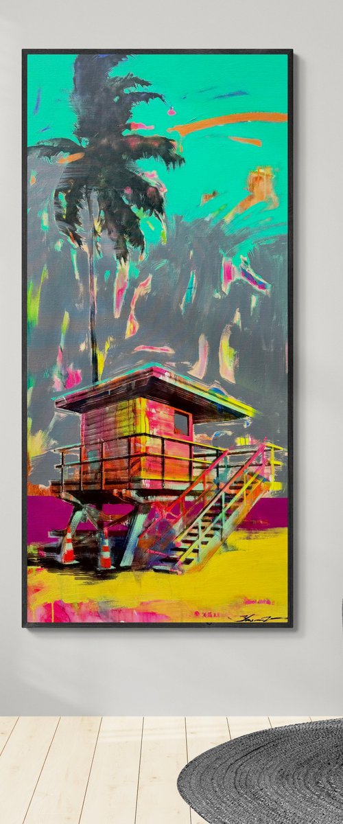 Bright sunset at the Miami by Yaroslav Yasenev