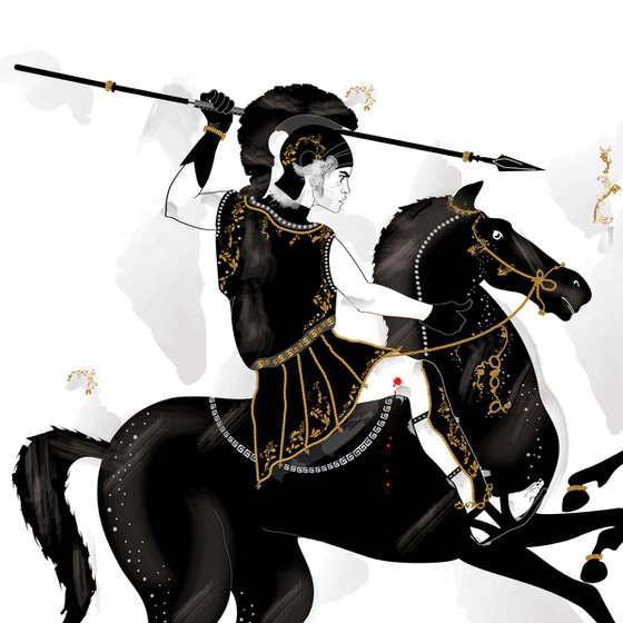 Achilles assailed Hector Battle - Troy - Epic - Mytology - Iliad - Horses - Troyan War