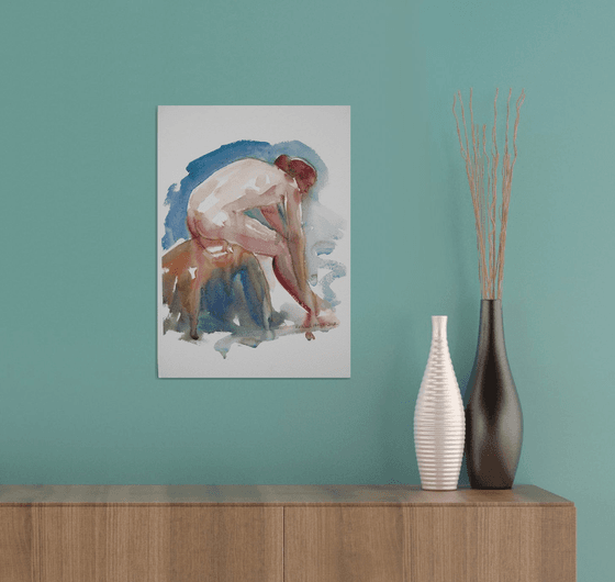 Seated male nude