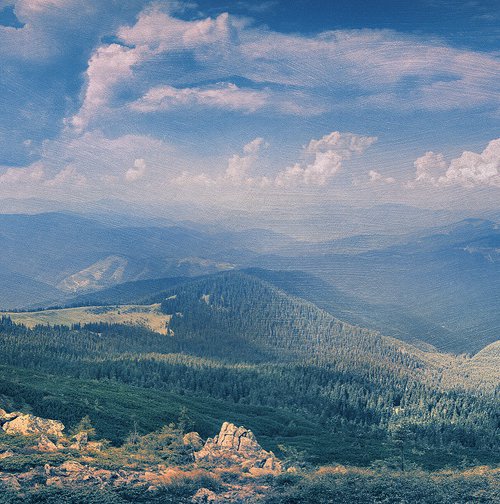 White clouds over horizon. by Valerix