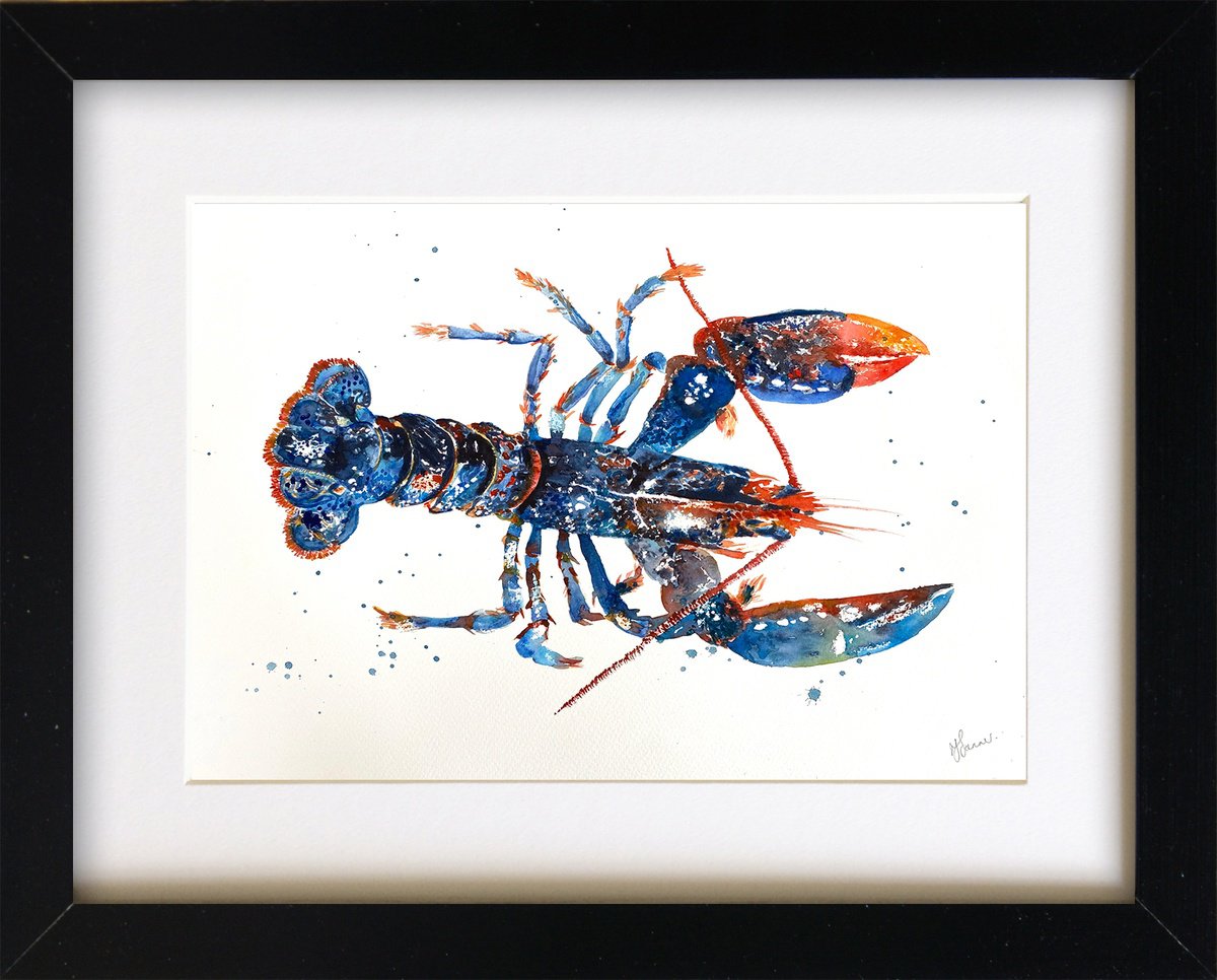 Expressive Animal Watercolour By Teresa Tanner, 15 X 11", Lobster, Original Artwork