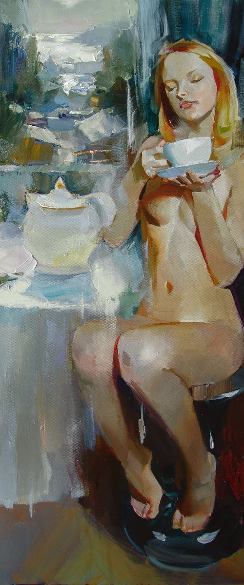 Evening tea with camomile, by Valentin