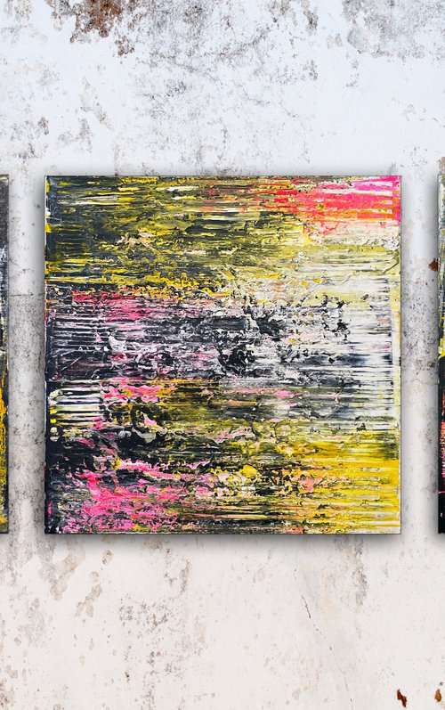 "Entourage" - FREE USA SHIPPING + Save As A Series - Original PMS Abstract Triptych Acrylic Paintings On Canvas - 52" x 20" by Preston M. Smith (PMS)