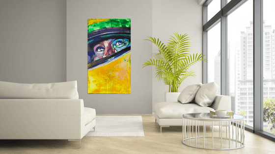 Ayrton Senna Portrait Acrylic on canvas 140x80cm