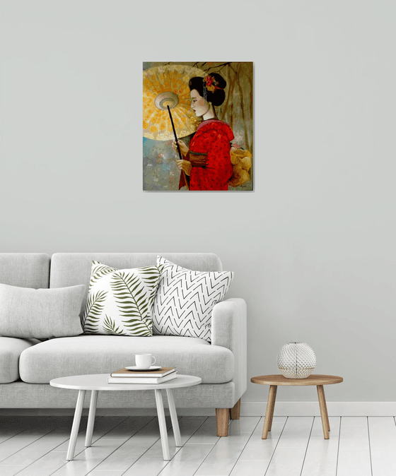 Geisha - portrait  - original painting