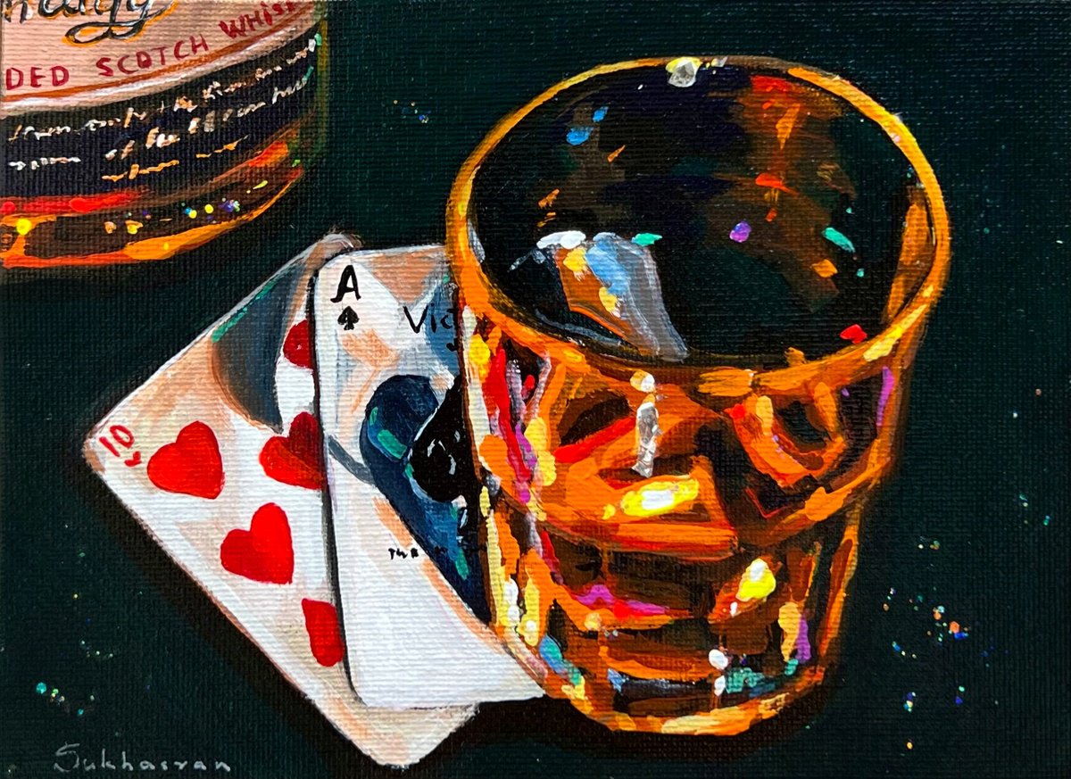 Poker and Whisky by Victoria Sukhasyan