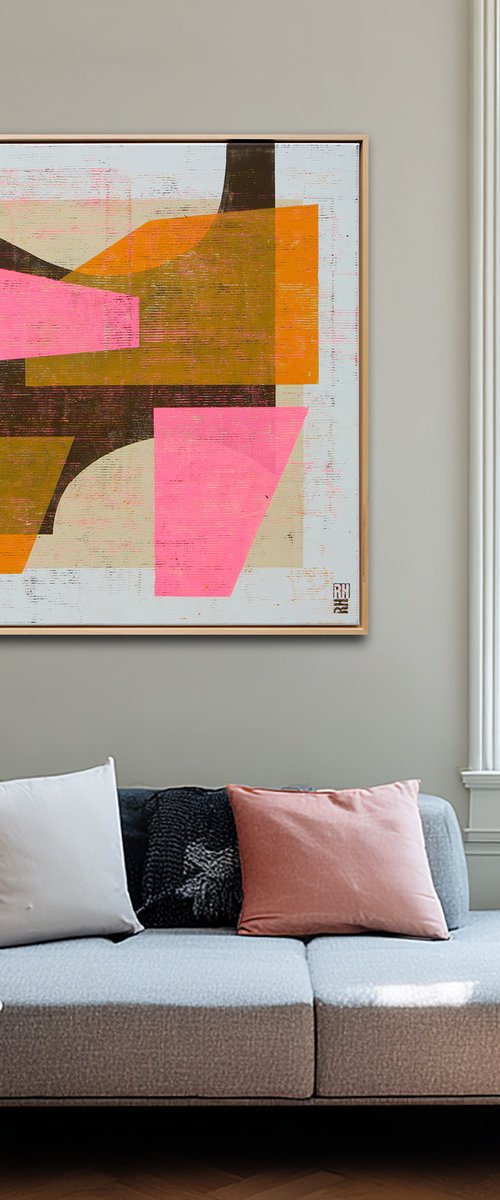 Fractured fallen pink orange brown by Ronald Hunter