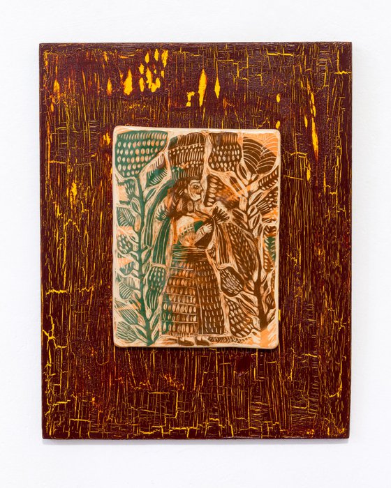 Ceramic panel "Woman" 23.5x 30x0.8 cm