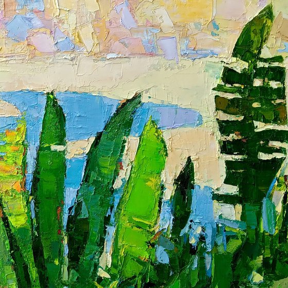 LANDSCAPE WITH BANANA LEAVES