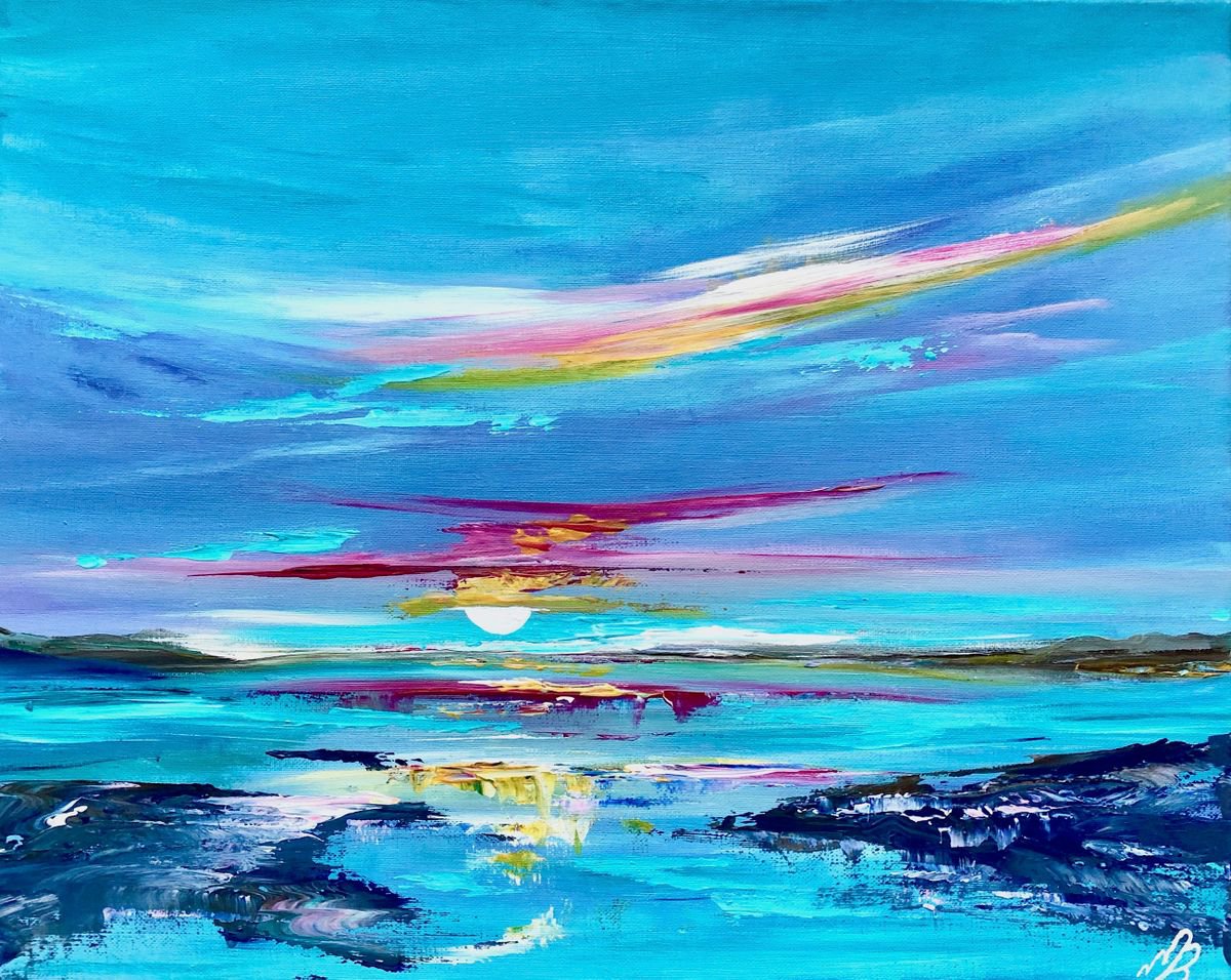 Abstract Sunset Acrylic painting by Marja Brown | Artfinder